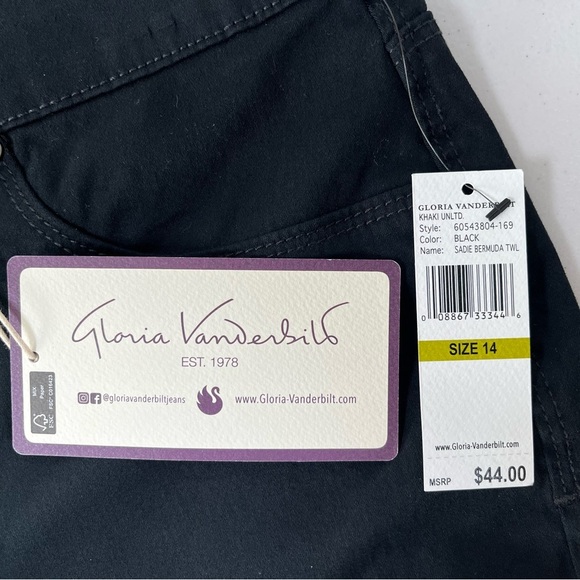 Gloria Vanderbilt Black Women's Bermudas - Picture 9 of 11